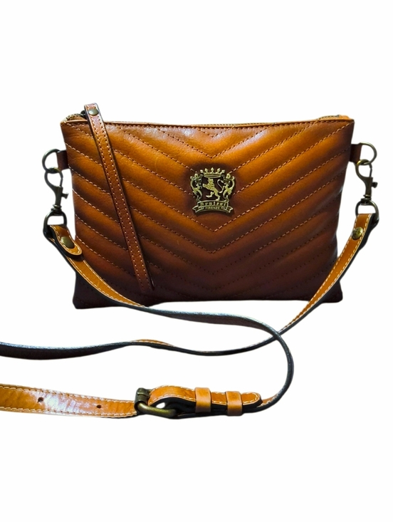 Pratesi Handbags - Pratesi Firenze Quilted Italian Leather Crossbody Clutch in Cognac Brown